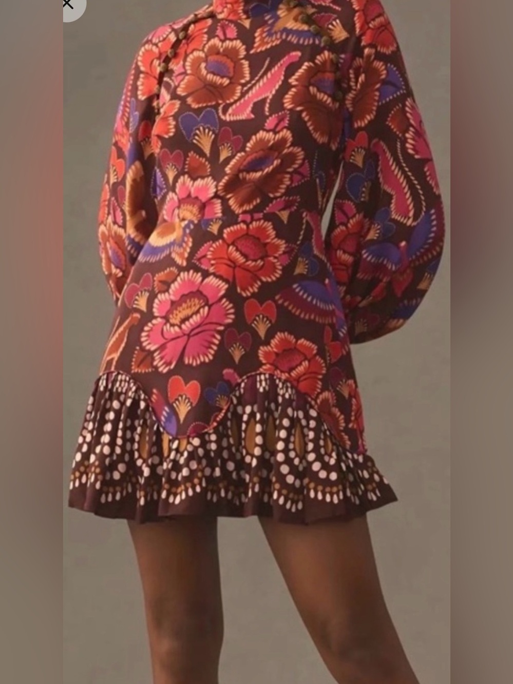 FARM Rio Flora High-Neck Mini Dress
